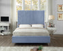 Candace Sky Blue Velvet Full Bed - Dinettes Plus Furniture