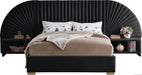 Cleo Black Velvet Queen Bed (3 Boxes) - Dinettes Plus Furniture