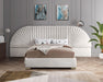 Cleo Cream Velvet Queen Bed (3 Boxes) - Dinettes Plus Furniture
