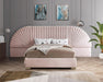 Cleo Pink Velvet Queen Bed (3 Boxes) - Dinettes Plus Furniture