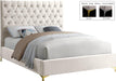 Cruz Cream Velvet Queen Bed - Dinettes Plus Furniture