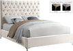 Cruz Cream Velvet King Bed - Dinettes Plus Furniture