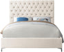 Cruz Cream Velvet Queen Bed - Dinettes Plus Furniture