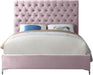 Cruz Pink Velvet King Bed - Dinettes Plus Furniture