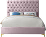 Cruz Pink Velvet King Bed - Dinettes Plus Furniture