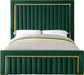 Dolce Green Velvet Queen Bed (3 Boxes) - Dinettes Plus Furniture