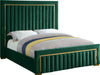 Dolce Green Velvet Queen Bed (3 Boxes) - Dinettes Plus Furniture