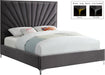 Eclipse Grey Velvet Queen Bed - Dinettes Plus Furniture
