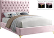 Cruz Pink Velvet King Bed - Dinettes Plus Furniture