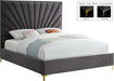 Eclipse Grey Velvet King Bed - Dinettes Plus Furniture