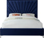 Eclipse Navy Velvet Queen Bed - Dinettes Plus Furniture