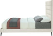 Elly Cream Velvet Queen Bed - Dinettes Plus Furniture