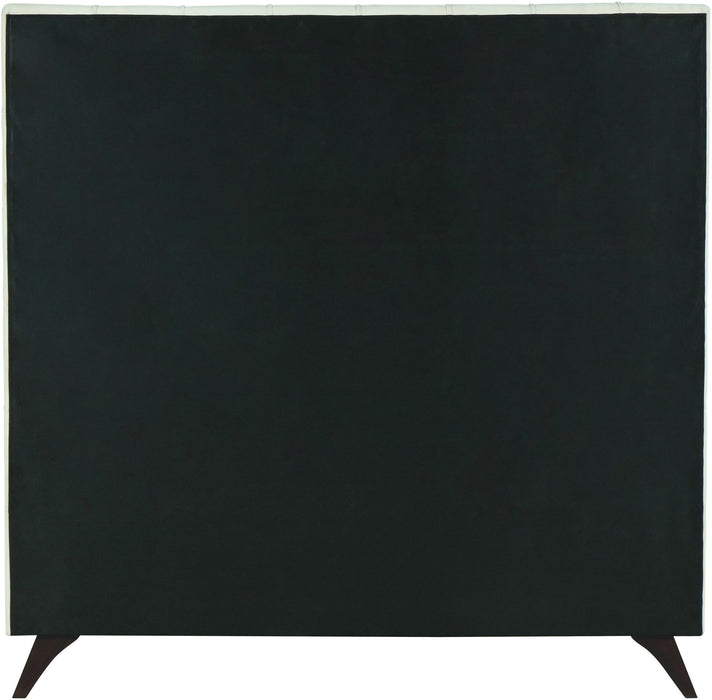 Elly Cream Velvet King Bed - Dinettes Plus Furniture