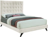 Elly Cream Velvet King Bed - Dinettes Plus Furniture