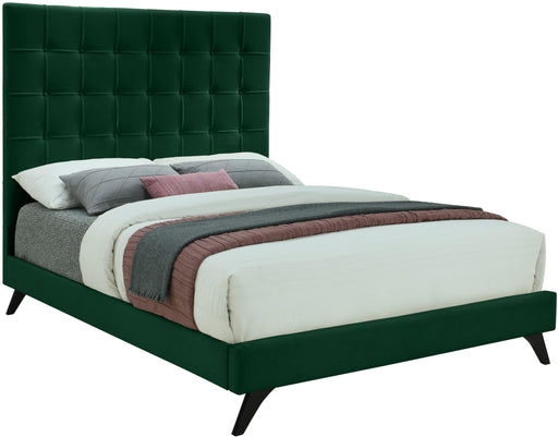 Elly Green Velvet King Bed - Dinettes Plus Furniture