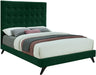 Elly Green Velvet Queen Bed - Dinettes Plus Furniture