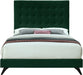 Elly Green Velvet Queen Bed - Dinettes Plus Furniture