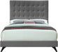 Elly Grey Velvet Queen Bed - Dinettes Plus Furniture