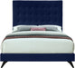 Elly Navy Velvet King Bed - Dinettes Plus Furniture