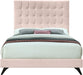 Elly Pink Velvet King Bed - Dinettes Plus Furniture