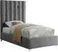 Enzo Grey Velvet Twin Bed image