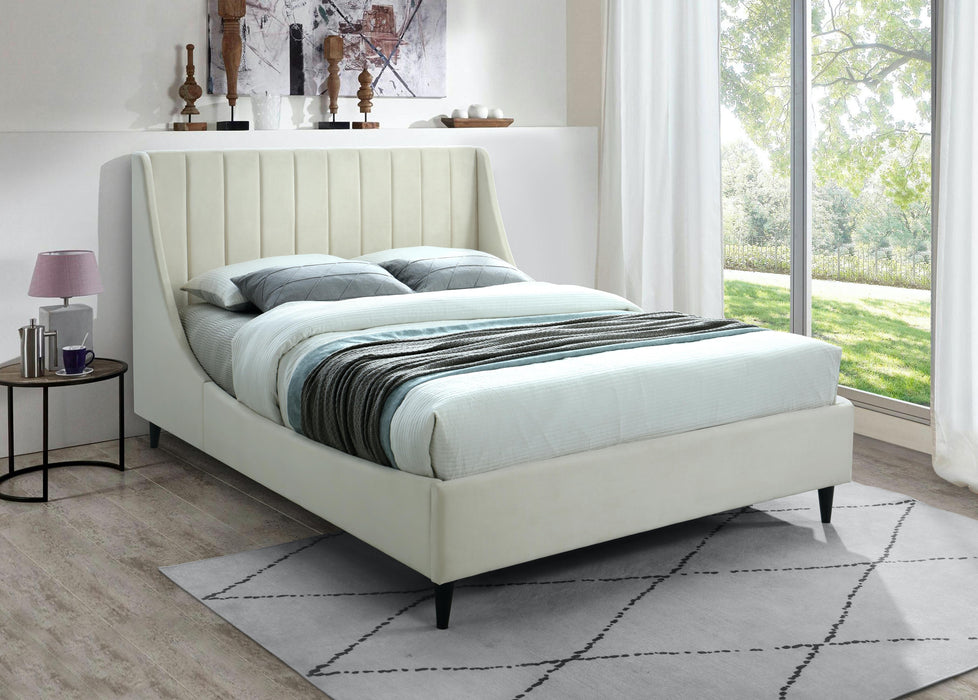 Eva Cream Velvet King Bed