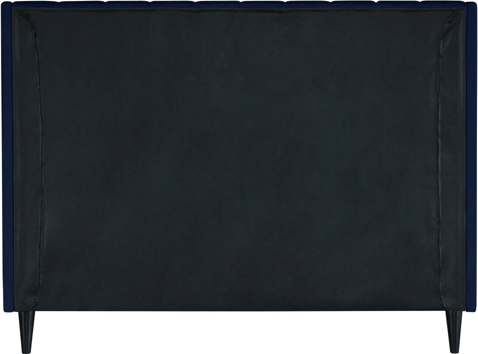 Eva Navy Velvet Full Bed