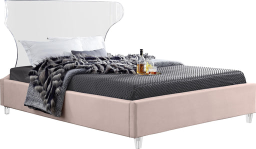 Ghost Pink Velvet Queen Bed image