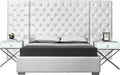 Grande White Velvet King Bed (3 Boxes) image