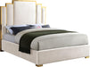 Hugo Cream Velvet Queen Bed - Dinettes Plus Furniture