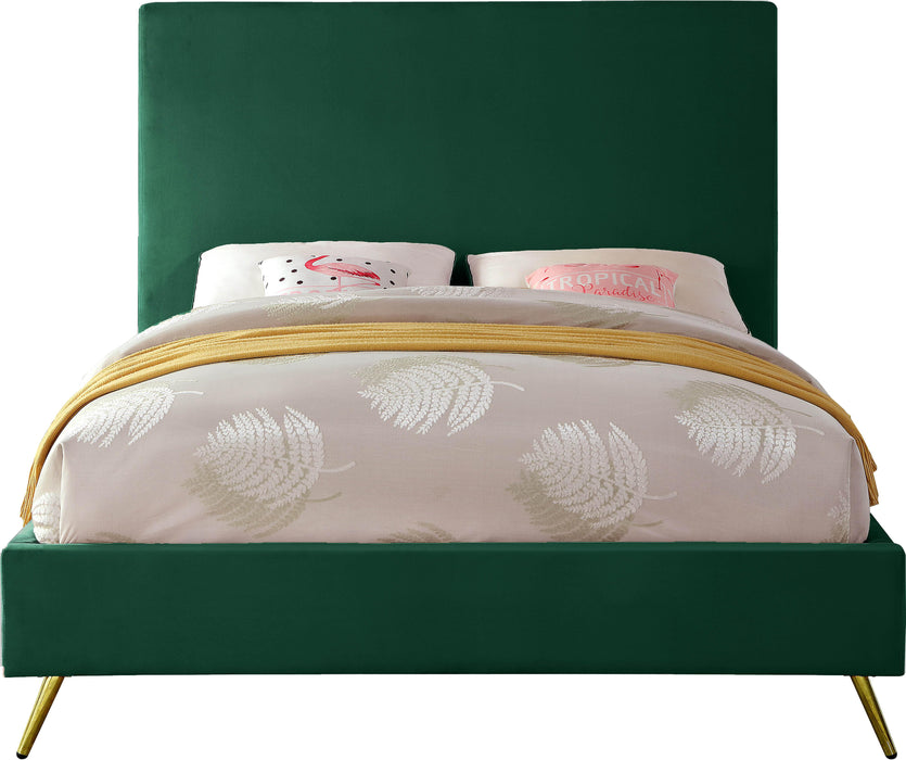 Jasmine Green Velvet King Bed - Dinettes Plus Furniture