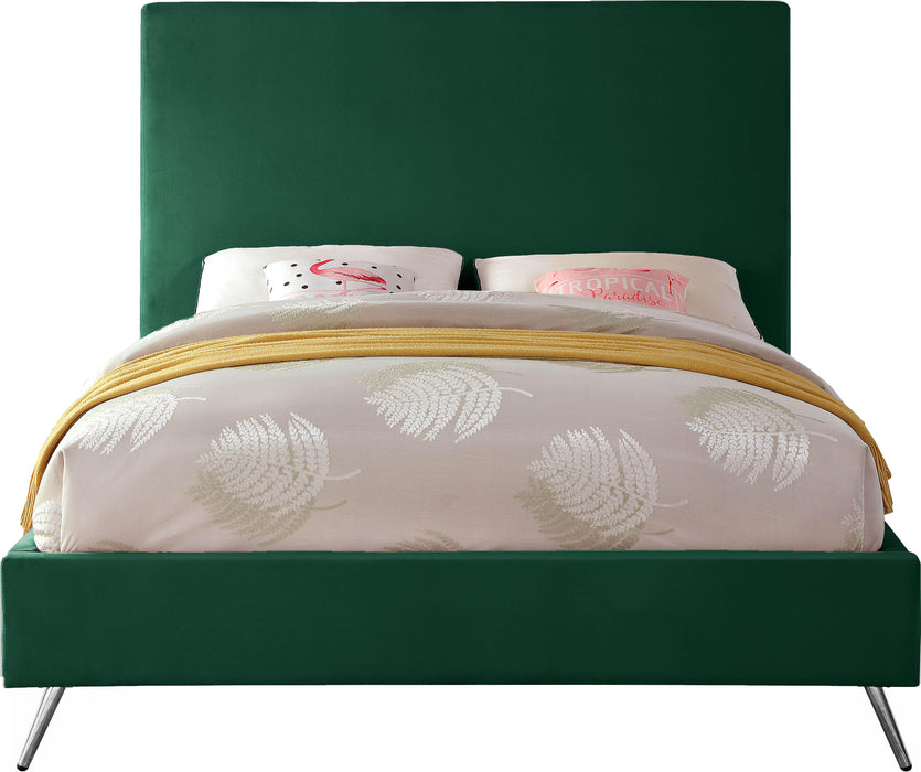 Jasmine Green Velvet King Bed - Dinettes Plus Furniture