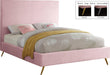 Jasmine Pink Velvet King Bed - Dinettes Plus Furniture