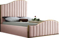 Jolie Pink Velvet Queen Bed (3 Boxes) - Dinettes Plus Furniture
