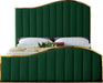 Jolie Green Velvet Queen Bed (3 Boxes) - Dinettes Plus Furniture