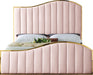 Jolie Pink Velvet Queen Bed (3 Boxes) - Dinettes Plus Furniture