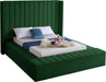 Kiki Green Velvet King Bed (3 Boxes) - Dinettes Plus Furniture