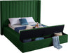 Kiki Green Velvet King Bed (3 Boxes) - Dinettes Plus Furniture