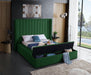 Kiki Green Velvet King Bed (3 Boxes) - Dinettes Plus Furniture