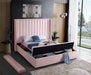 Kiki Pink Velvet King Bed (3 Boxes) - Dinettes Plus Furniture