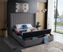 Kiki Grey Velvet Queen Bed (3 Boxes) - Dinettes Plus Furniture