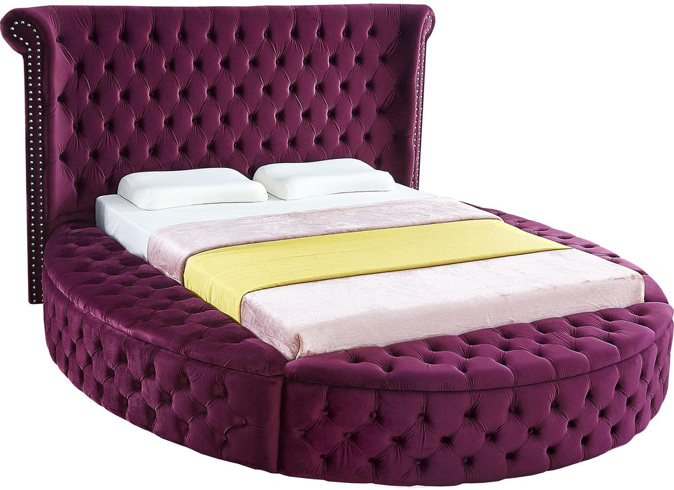 Luxus Purple Velvet King Bed