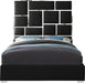 Milan Black Faux Leather Queen Bed - Dinettes Plus Furniture