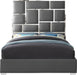 Milan Grey Faux Leather Queen Bed - Dinettes Plus Furniture