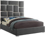 Milan Grey Faux Leather Queen Bed - Dinettes Plus Furniture