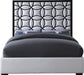 Taj White Velvet Queen Bed - Dinettes Plus Furniture