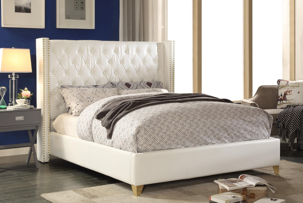 Soho White Bonded Leather King Bed