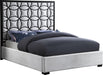 Taj White Velvet Queen Bed - Dinettes Plus Furniture