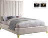 Via Cream Velvet Queen Bed - Dinettes Plus Furniture