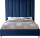 Via Navy Velvet King Bed - Dinettes Plus Furniture